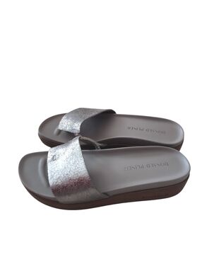Donald J. Pliner "Fifi" Metallic Sandals with Tan Sole